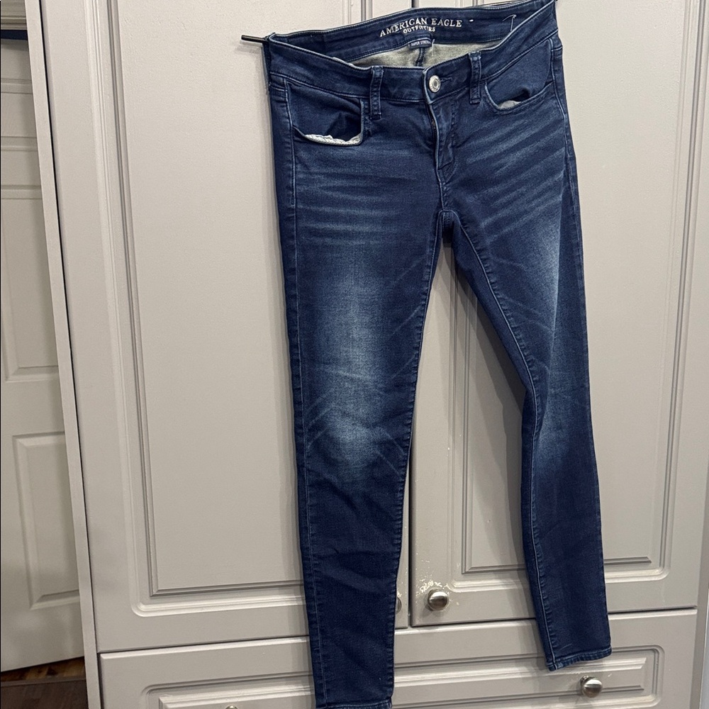 American Eagle Outfitters Women's Dark Blue Skinny Jeans